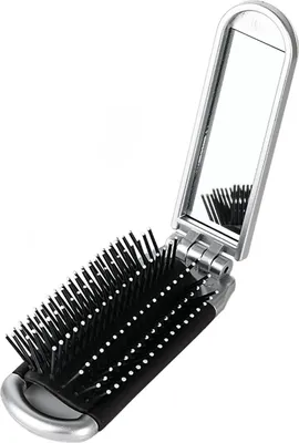 Image de Brosse à cheveux de voyage pliable avec miroir pour hommes, femmes