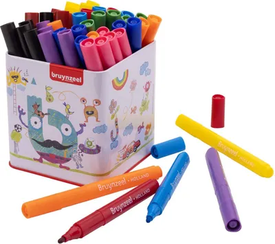 Immagine prodotto di Pennarelli Bruynzeel - Triplo barattolo con 50 colori per bambini
