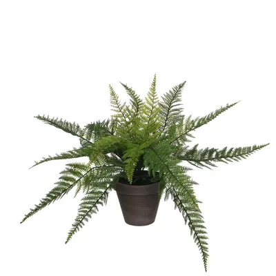 Image de Mica Decorations Fougère plante artificielle dans pot de fleurs Stan - H38 x Ø50 cm - Vert