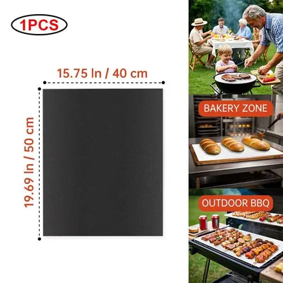 Produktbild von BBQ Matten Ofen Boden Liner Wiederverwendbare Antihaft-Backmatten Party Im Freien Schutz Matten Küche Werkzeuge Hitzebeständige Grill Matten.Version:40X50Cm-1 Stück