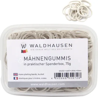 Produktbild von Mähnengummis in Spenderbox weiß
