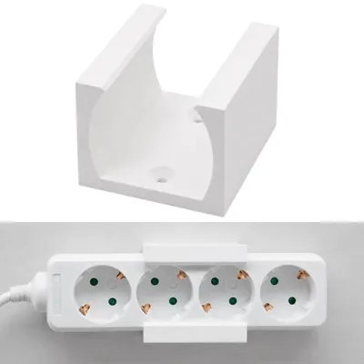 Produktbild von Wandhalterung Steckdosenleiste Universal Steckdosenhalter Halterung Steckdose Weiß