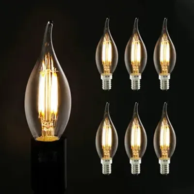 Zdjęcie produktu dla ZMH 6 żarówek LED Edison Vintage E14 LED Clear 2700k Ciepła biel Odpowiednik żarówki żarowej