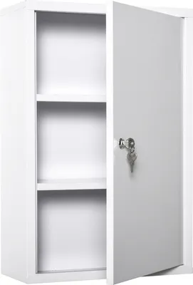 Produktbild von Erste-Hilfe-Schrank Medizinschrank 3 Fächer Abschließbar Stahl Weiß 40X18X60Cm