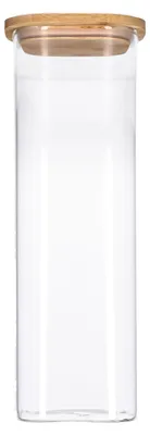 Produktbild von TP Vorratsglas mit Bambusdeckel, Glas Behälter für Lebensmittel, luftdicht, spülmaschinenfest - eckig 2500ml