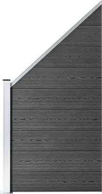 Produktbild von vidaXL Zaunelement Set WPC 446x(105-186) cm Schwarz