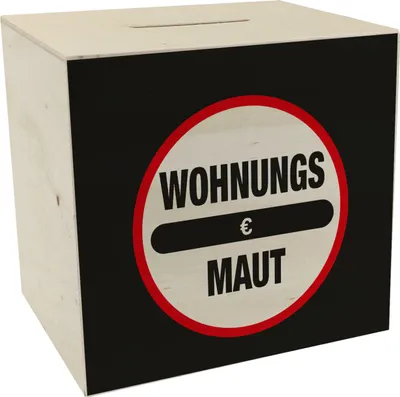 Produktbild von Wohnungs Maut Spardose aus Holz