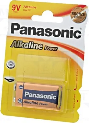 Productafbeelding van 1x Batterij: alkalisch, 9V, BRONZE, oplaadbaar (nee). Batterijtype: 6F22. Aantal batterijen: 1