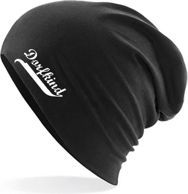 Produktbild von Hellweg Druckerei Beanie Dorfkind Vintage Geschenk Uni Wintermütze Black Dorfkind Vintage Präsent