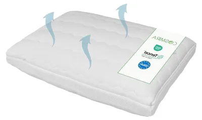 Produktbild von Ergonomisches Nackenstützkissen – Orthopädisches Viskoschaum Kopfkissen mit Lyocell-Hanf-Mischbezug, kühlend und hautfreundlich