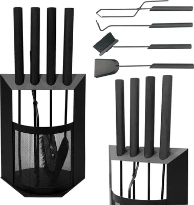 Immagine prodotto di DanDiBo Set caminetto nero moderno 5 pezzi 96616 Set caminetto Set caminetto Set stufa
