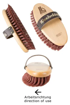 Immagine prodotto di Spazzola professionale, grande, a forma ovale: ideale per rimuovere pelo di animali e sporco dal manto dei cavalli. Dimensioni: 214 x 96 mm