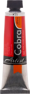 Image de Cobra Artist Peinture à l'huile miscible à l'eau tube 40 ml rouge pyrrole 315