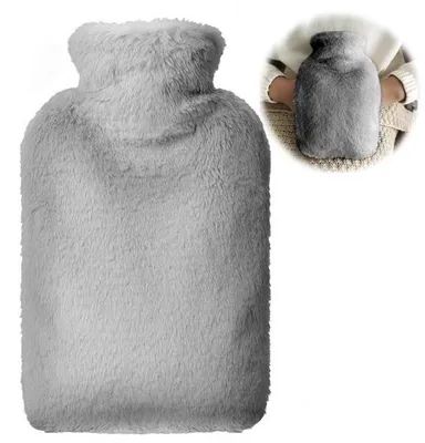 Produktbild von Unyqoos® Auslaufsichere Wärmflasche aus thermoplastischem Material mit kuscheligem Bezug und Kängurutasche für Hände – bis 80°C, auch als Kältepack