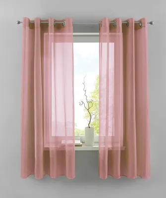 Produktbild von 2er Set Ösengardinen HxB 175x140 cm Altrosa Transparent »Basel« Gardine Bleiband Store Vorhang, 20332TR2