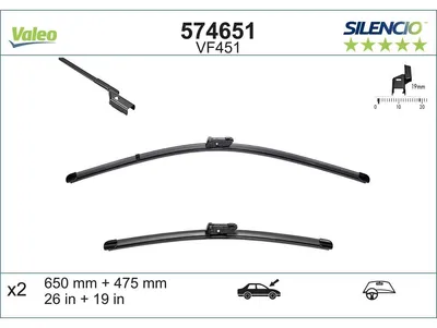 Produktbild von VALEO SILENCIO Scheibenwischer Wischblatt Vorne für FORD MONDEO IV Turnier (BA7) Rahmenlos