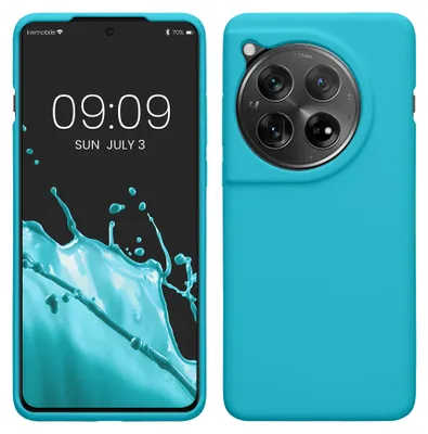 Produktbild von kwmobile Handyhülle für OnePlus 12 Hülle - Case Silikon - Kabelloses Laden - Schutzhülle Cover in Cool Glacier