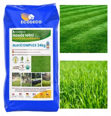 Obrázok produktu pre Hnojivo na trávnik ECODECO s prostriedkom proti machu | Biohnojivo MULTI-INHALTSSTOFF NPK NutriComplex železo mikroelementy proti machu | Komplexná starostlivosť o trávnik | 24 kg