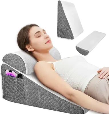 Produktbild von Sonstiges Kissen Ergonomisches Keilkissen 8-in-1 – Dreieckskissen und Rückenstütze mit Memory-Schaum, Lesekissen für Bett und Sofa, Rückenkissen für R