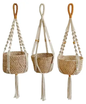 Obrázok produktu pre Sada 3 macramé závesných kvetináčov