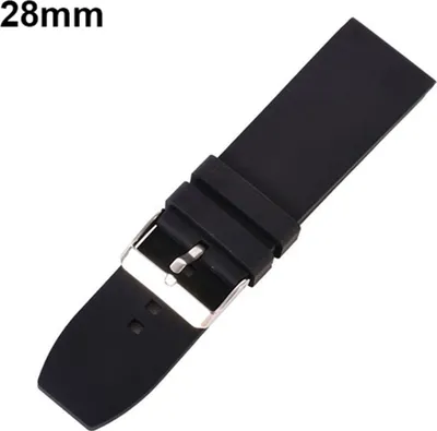 Produktbild von 16 mm – 28 mm wasserdichter, solider, weicher Silikon-Schnallen-Uhrenarmband-Ersatz-28mm