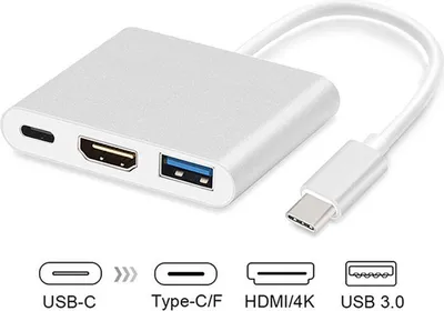 Obrázok produktu pre Adaptér Prevodník USB Type-C samec na HDMI / USB 3.0 / TypeC samica kábel HD4K
