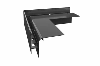 Imagen del producto de Renoplast® Esquina de aluminio de 90° para perfil de canalón W30R+ color grafito. Ideal para el acabado de terrazas y balcones. Permite la ventilación del suelo, elevándolo