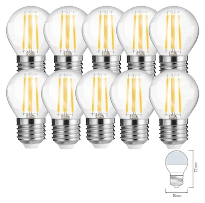 Produktbild von 10x 4 Watt E27 Mini LED Filament Leuchtmittel Birne 430 Lumen Klar Glas 4000K Neutralweiß