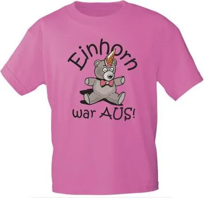 Produktbild von T-Shirt mit Print - Einhorn war aus - 12687 - versch. Farben zur Wahl - S-XXL Color - Fuchsia Größe - M