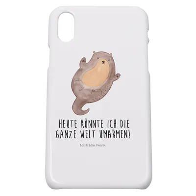 Produktbild von Mr. & Mrs. Panda Iphone 10 Handyhülle Otter Umarmen - Weiß - Geschenk, Cover, Handy, Optimistisch, Hallo, Seeotter See, gut Gelaunt, glücklich, Hülle, X