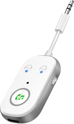 Productafbeelding van Bluetooth 5.3 Adapter Transmitter, 2-in-1 Bluetooth zender en ontvanger, ondersteunt 2 hoofdtelefoons Low Latency, 3,5 mm AUX jack voor