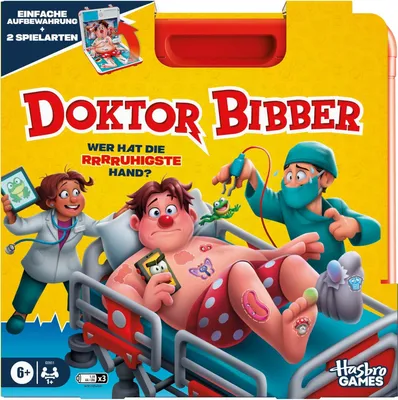 Produktbild von Hasbro Gesellschaftsspiel Doktor Bibber - klassisches Familienspiel für Kinder