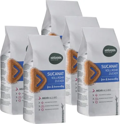 Produktbild von Sucanat Vollrohrzucker, 5 x 800 g