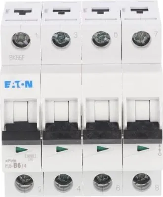 Obrázek produktu pro Miniaturní jistič 4P B 6A 6kA AC PL6-B6/4 166505