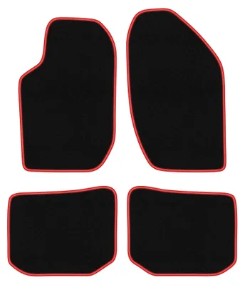 Obrázok produktu pre Velúrové autokoberce pre: Alfa Romeo 164 1988-1997 (sedan) – sada 4 ks, čierno-červené, na mieru – Wielganizator CARLUX