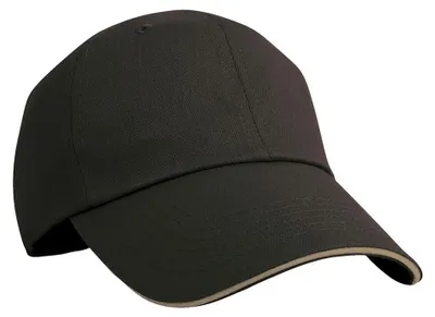 Productafbeelding van Result Headwear - Honkbalkap FK3281 (one size) (zwart/lichtbruin)