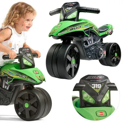 Immagine prodotto di Falk Racing Cavalcabile Moto Verde Ruote Larghe da 1 Anno