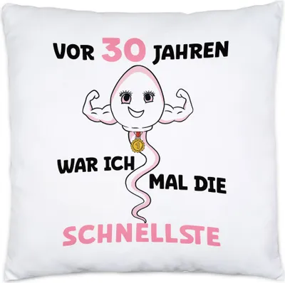 Produktbild von Vor 30 Jahren War Ich Mal Die Schnellste Kissen 30. Geburtstag Birthday Party Geburtstagstorte Glückwunsch
