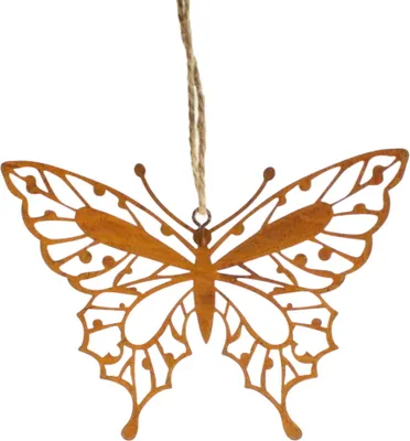 Produktbild von Hänger Schmetterling Metall rost 13 x 10,5cm Fensterhänger Butterfly, Menge:1 St.