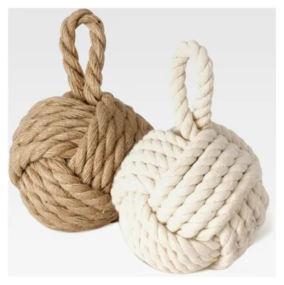Produktbild von 2er Set Deko Türstopper aus Jute in Natur und Cremweiß