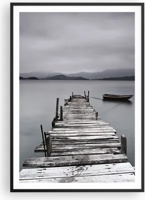 Produktbild von Gerahmtes Poster - Schwarzer Rahmen - Brücke See - 70x100 cm - Wand Bild - Wanddeko - Wandbilder - Kunstposter - Wandposter - Bilderrahmen - Bilder - Kunstdruck - Wandbild - P2BPA70x100-3547