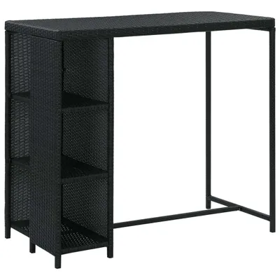Produktbild von vidaXL 5-tlg. Gartenbar-Set mit Kissen Poly Rattan Schwarz