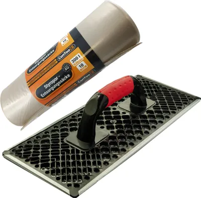 Produktbild von WDVS Egalisierungsbrett Schleifbrett Raspel 380mm+Styropor-Abfallsäcke 10x300L
