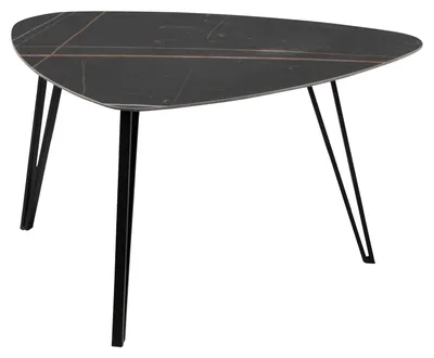 Produktbild von Couchtisch - Schwarz - 83 x 68 cm - Keramik - Metallgestell