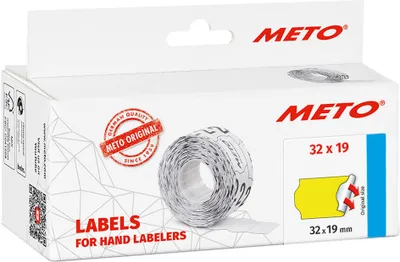 Produktbild von METO Etiketten für Preisauszeichner 32 x 19 mm gelb 5 Rollen à 1.000 Etiketten