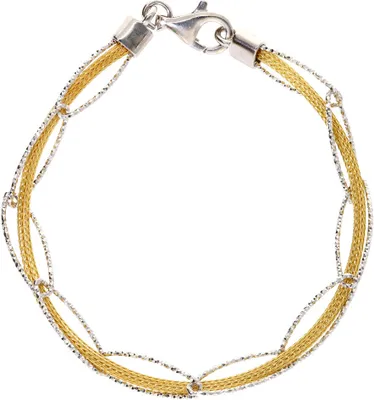 Produktbild von Damen Armband echt Silber 925 in bicolor