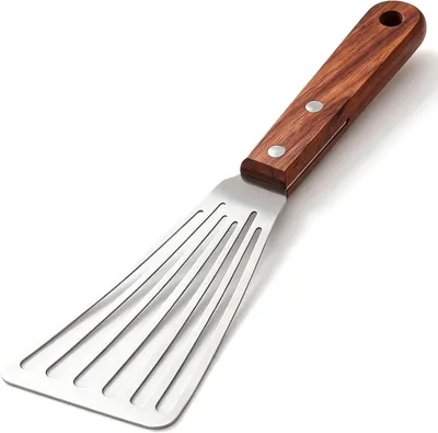 Productafbeelding van Roestvrijstalen viskuip, 30 cm, met houten handvat, voor gebruik in de keuken