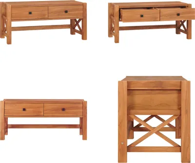 Productafbeelding van vidaXL TV-kast 100x40x45 cm, teakhout - TV-kast - TV-kasten - Houten kast - Stereo-kast