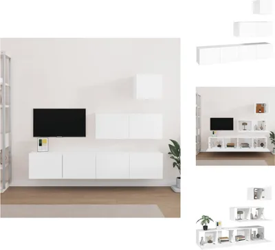Immagine prodotto di vidaXL Set di mobili TV 4 pezzi in legno bianco - Mobili TV