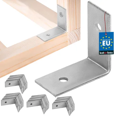 Zdjęcie produktu dla KOTARBAU® 50 szt. Łącznik kątowy 30x30x15 mm stal ocynkowana srebrny kątownik do dużych obciążeń łącznik do belek kątownik meblowy kątownik blacha drewniana łącznik półka kątownik ocynkowany stabilny trwały kątownik stalowy